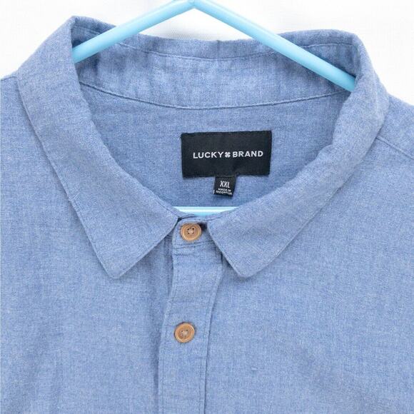 Lucky Brand Men’s 2XL Blue Soft Cotton Long Sleeve Button Down Casual Everyday - Picture 2 of 14